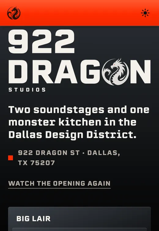 The new 922dragon.com homepage on a phone